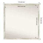 Espejo de pared de baño estrecho, agrietado, no biselado, de 71 x 71 cm, color plateado metálico