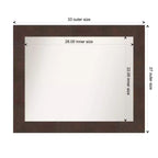 Espejo de baño de pared de 33" x 27" sin bisel Wildwood Brown