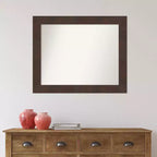Espejo de baño de pared de 33" x 27" sin bisel Wildwood Brown