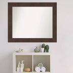 Espejo de baño de pared de 33" x 27" sin bisel Wildwood Brown