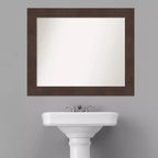 Espejo de baño de pared de 33" x 27" sin bisel Wildwood Brown