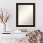 Espejo de pared estrecho de bronce moteado sin bisel de 22" x 28"