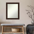 Espejo de pared estrecho de bronce moteado sin bisel de 22" x 28"