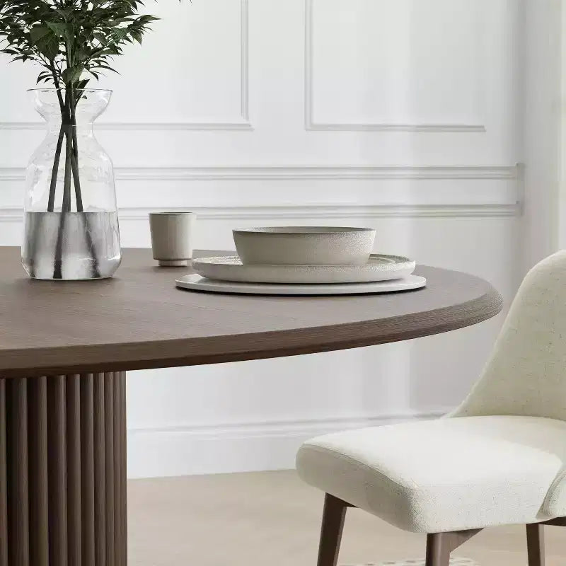 Mesa de comedor redonda de madera maciza de 46 pulgadas