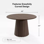 Mesa de comedor redonda de madera maciza de 46 pulgadas