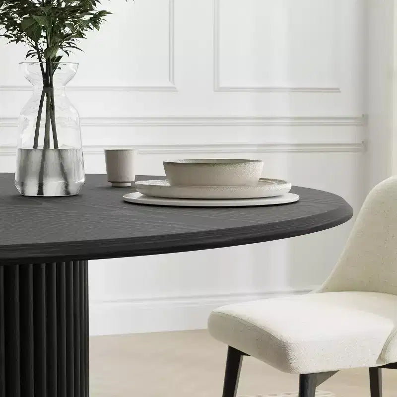 Mesa de comedor redonda de madera maciza de 46 pulgadas