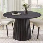 Mesa de comedor redonda de madera maciza de 46 pulgadas