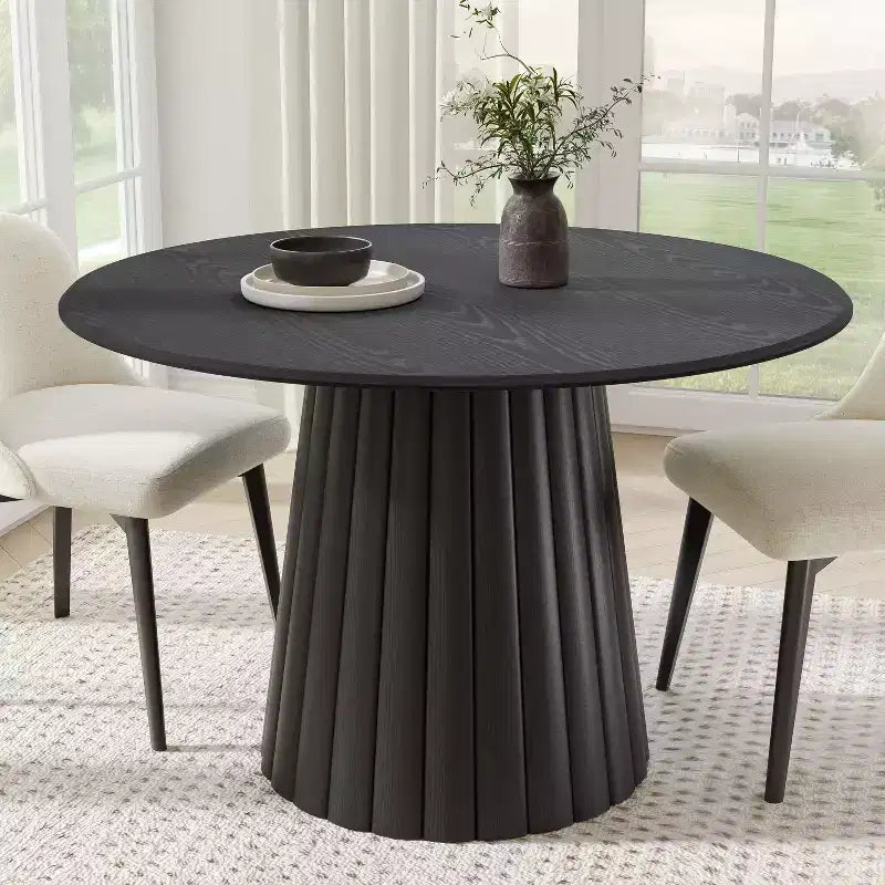 Mesa de comedor redonda de madera maciza de 46 pulgadas