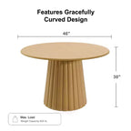 Mesa de comedor redonda de madera maciza de 46 pulgadas