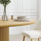 Mesa de comedor redonda de madera maciza de 46 pulgadas