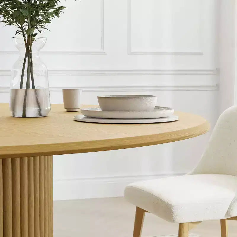Mesa de comedor redonda de madera maciza de 46 pulgadas