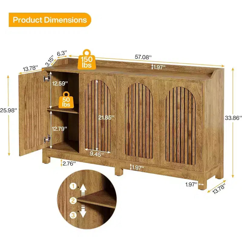 Mueble de cocina con estantes ajustables