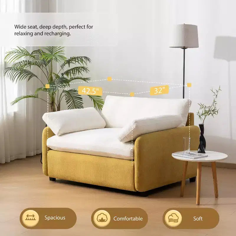 Sillón de chenilla de gran tamaño de 50" con bloques de color llamativos