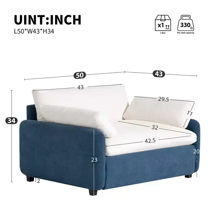 Sillón de chenilla de gran tamaño de 50" con bloques de color llamativos