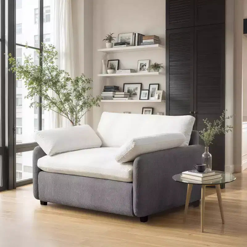 Sillón de chenilla de gran tamaño de 50" con bloques de color llamativos