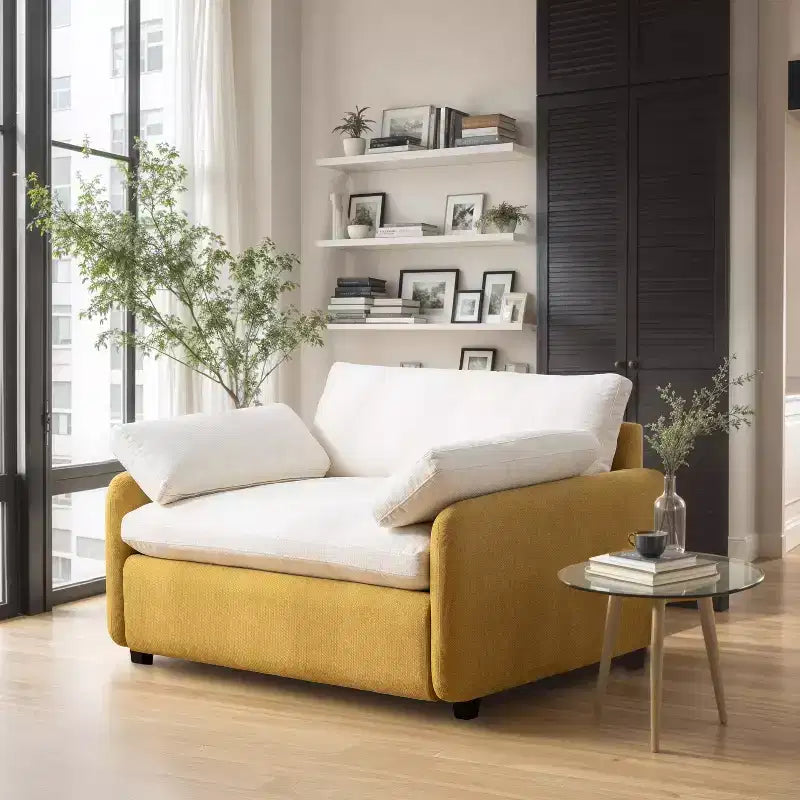 Sillón de chenilla de gran tamaño de 50" con bloques de color llamativos