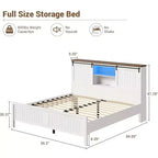Estructura de cama con iluminación LED y estación de carga