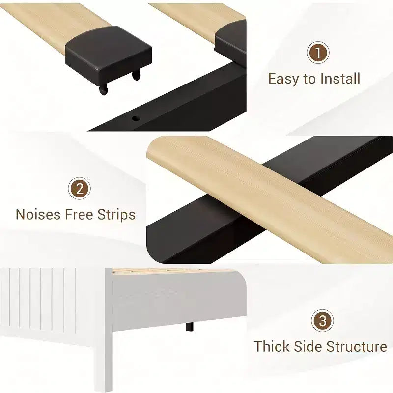 Estructura de cama con iluminación LED y estación de carga