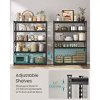 Estantería de Almacenamiento de 5 Niveles, Estantería de Garaje Resistente, Unidad de Estantería Ajustable, Estante de Acero, Carga de 2,200 lb, 24 x 48 x 72 Pulgadas, Negro Tinta