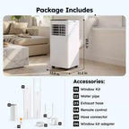 Simzlife Portable Air Conditioner 10000 BTU(DOE) 3-in-1 AC with Cooling Dehumidifier Fan Sleep Mode for 450 Sq.Ft, Adjustable Window Kits, White