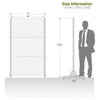 Panel divisorio de acero galvanizado marrón tejido de dos rejillas | 183 cm alto x 120 cm ancho x 40 cm fondo
