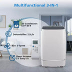 Portable Air Conditioner, 13000 BTU for Room up to 600 sq.ft, Dehumidifier & Fan, Portable AC with 3 Fan Speeds, 24H Timer, Remote Control