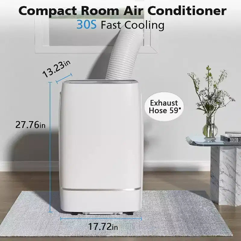 Portable Air Conditioner, 13000 BTU for Room up to 600 sq.ft, Dehumidifier & Fan, Portable AC with 3 Fan Speeds, 24H Timer, Remote Control