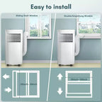 R.W.FLAME 8,000 BTU Portable Air Conditioner with Remote Control, 3-in-1 Air Conditioner with Digital Display,24Hrs Timer,Installation Kit for Home