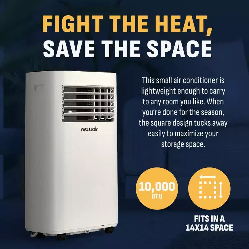 Newair 10,000 BTU Portable Air Conditioner, Dehumidifier, and Fan