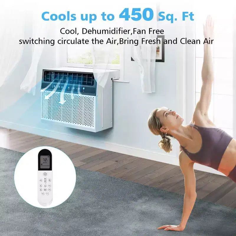 Window Air Conditioner 10000 BTU, 3 in 1 Ac Window Unit for Room Cools up to 450 Sq.Ft, Energy Saving mode,3 Fan Speeds & Quiet Operation