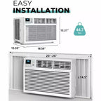 8,000 BTU Window Air Conditioner with Remote Control, Smart Window AC Unit with Dehumidifier, Fan, Energy Saving, for Home/Living Room