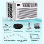 8,000 BTU Window Air Conditioner with Remote Control, Smart Window AC Unit with Dehumidifier, Fan, Energy Saving, for Home/Living Room