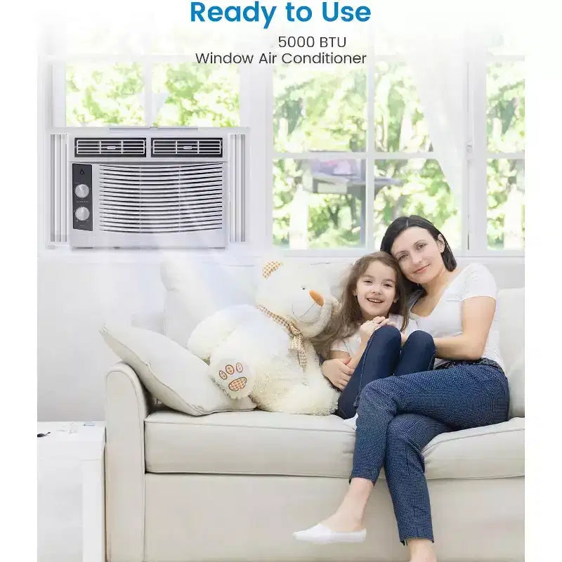 Garvee 5000 BTU Window Air Conditioner with Mechanical Controls and Reusable Filter, White