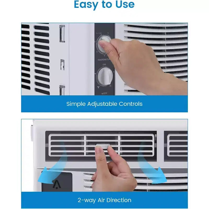 Garvee 5000 BTU Window Air Conditioner with Mechanical Controls and Reusable Filter, White