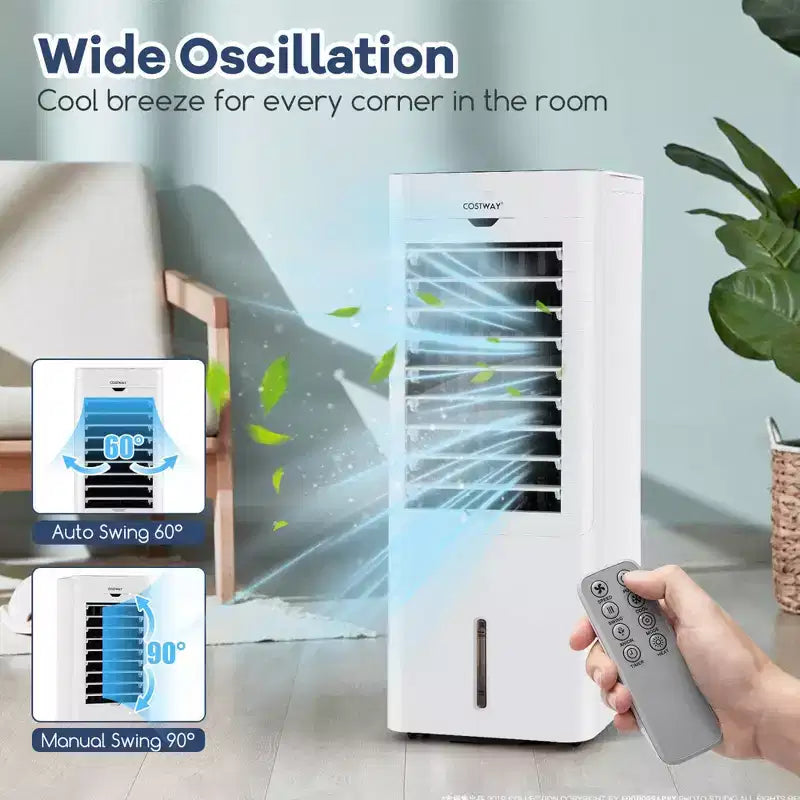Costway Evaporative Air Cooler/Heater 4-in-1 Windowless Oscillating Swamp Cooler 3 Modes