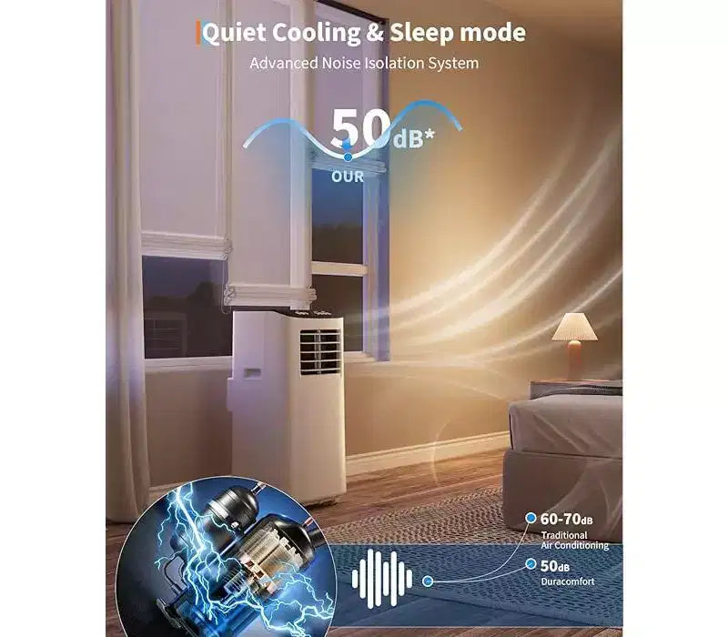 Garvee 8000 BTU Portable AC Unit 3-in-1 Cooling Fan Dehumidifier Remote Sleep Timer Window Kit for Rooms Up to 350 Sq Ft