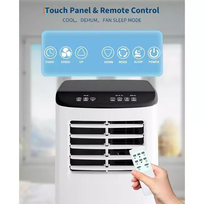 Garvee 8000 BTU Portable AC Unit 3-in-1 Cooling Fan Dehumidifier Remote Sleep Timer Window Kit for Rooms Up to 350 Sq Ft