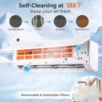 Costway 18000 BTU Mini Split Air Conditioner & Heater 25 SEER2 208-230V AC Unit