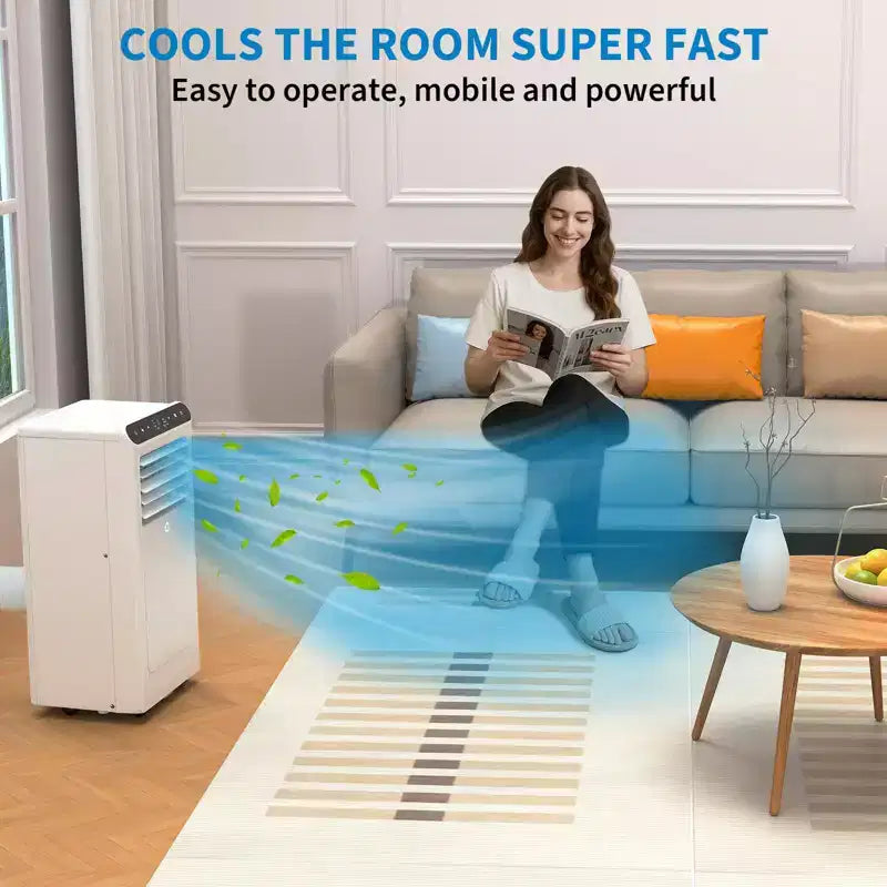 10,000 BTU Portable Air Conditioner with 3-In-1 Cooling, Dehumidifier & Fan