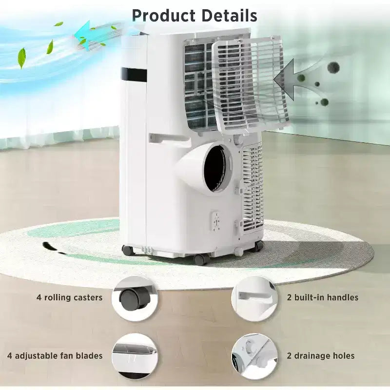 ZAFRO 12,000 BTU Portable Air Conditioners Cool Rooms up to 550 Sq.ft, Portable AC with Cool&Fan&Dehumidifier&Sleep, White