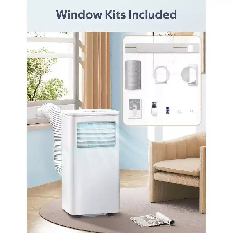 ZAFRO 8,000 BTU Portable Air Conditioners, Air Conditioners for Room up to 350 Sq.ft, Portable for Home/Office/Dorms, White
