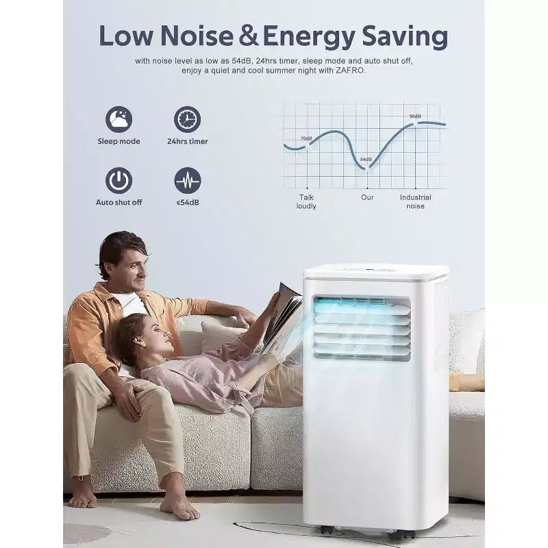 ZAFRO 8,000 BTU Portable Air Conditioners, Air Conditioners for Room up to 350 Sq.ft, Portable for Home/Office/Dorms, White