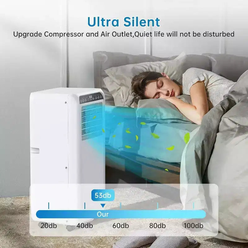8000 BTU Ultra Quiet Portable Air Conditioner 3-in-1 AC with Dehumidifier & Fan, 24H Timer,Window Kit & Remote for 350 Sq.Ft