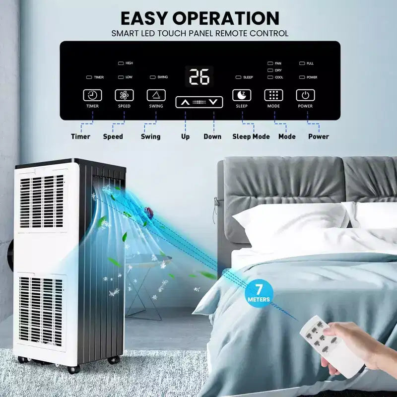 Portable Air Conditioners 8000 BTU, Energy Efficient AC Unit with Remote Control