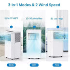 8000 BTU Portable Air Conditioner,Quiet Portable Cooling AC Up to 450 Sq.Ft.
