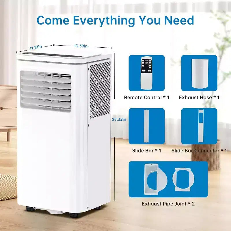 8000 BTU Portable Air Conditioner,Quiet Portable Cooling AC Up to 450 Sq.Ft.