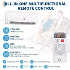 18000 BTU Wifi Mini Split AC, 19 SEER2 208-230V Inverter Ductless Wall AC w/WiFi & Alexa Compatible
