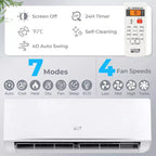 Costway 12000 BTU 230 V Mini Split Air Conditioner & Heater with 1 Ton Heat Pump Installation Kit