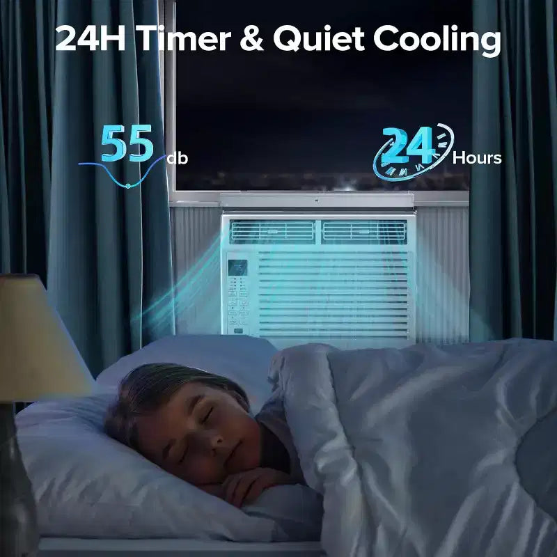 ZAFRO 5,000 BTU Small Window Air Conditioner Cool up to 150 Sq. Ft. with Ultra-Quiet, Compact-size, Washable Filter, Remote Control
