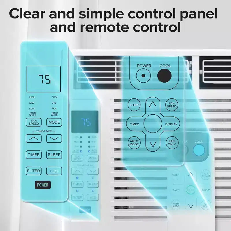 ZAFRO 5,000 BTU Small Window Air Conditioner Cool up to 150 Sq. Ft. with Ultra-Quiet, Compact-size, Washable Filter, Remote Control